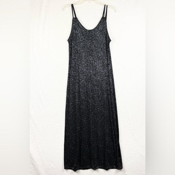 Vintage Slinky Shimmer Y2K Style Maxi Slip Dress With Button Front Jacket Size 6 - Picture 10 of 14
